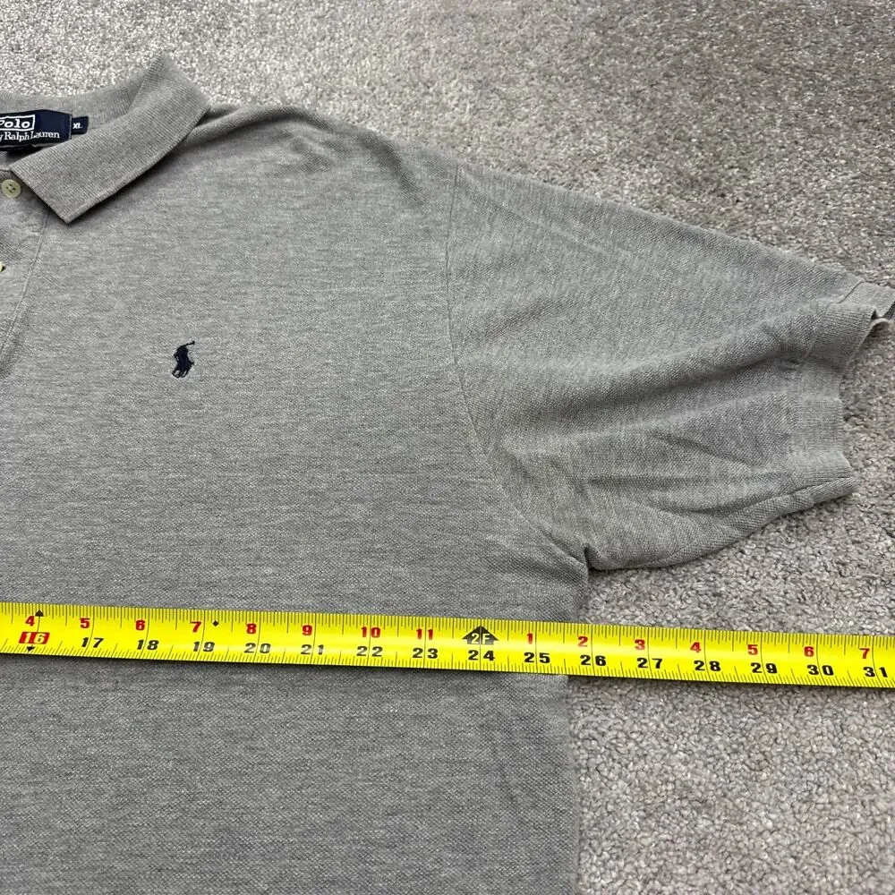 Polo Ralph Lauren Cotton Polo Shirt Mens XL Gray Short Sleeve Classic Preppy Top